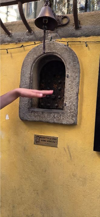 A traditional wine window in Florence