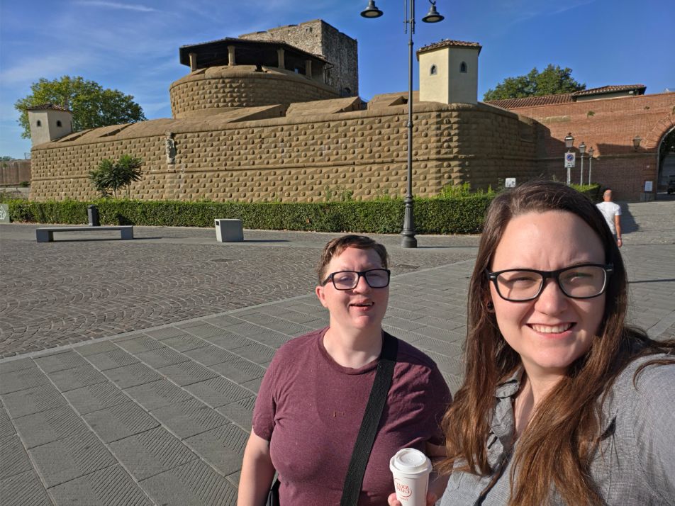 Shiloh and Jordyn outside the Fortezza da Basso