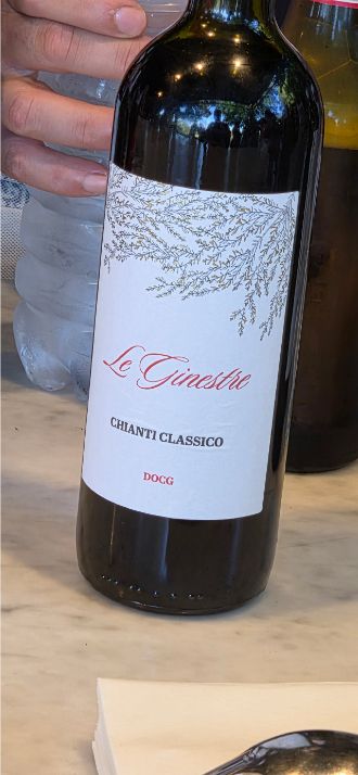 Bottle of wine during the Tuscan cooking class