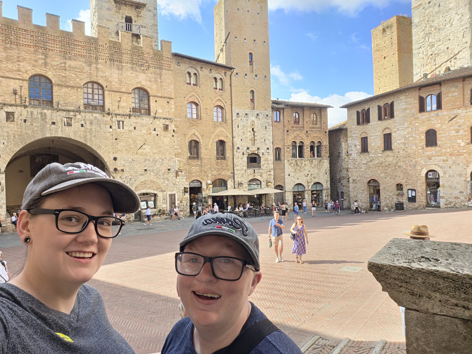 Shiloh and Jordyn overlooking Siena and the surrounding countryside