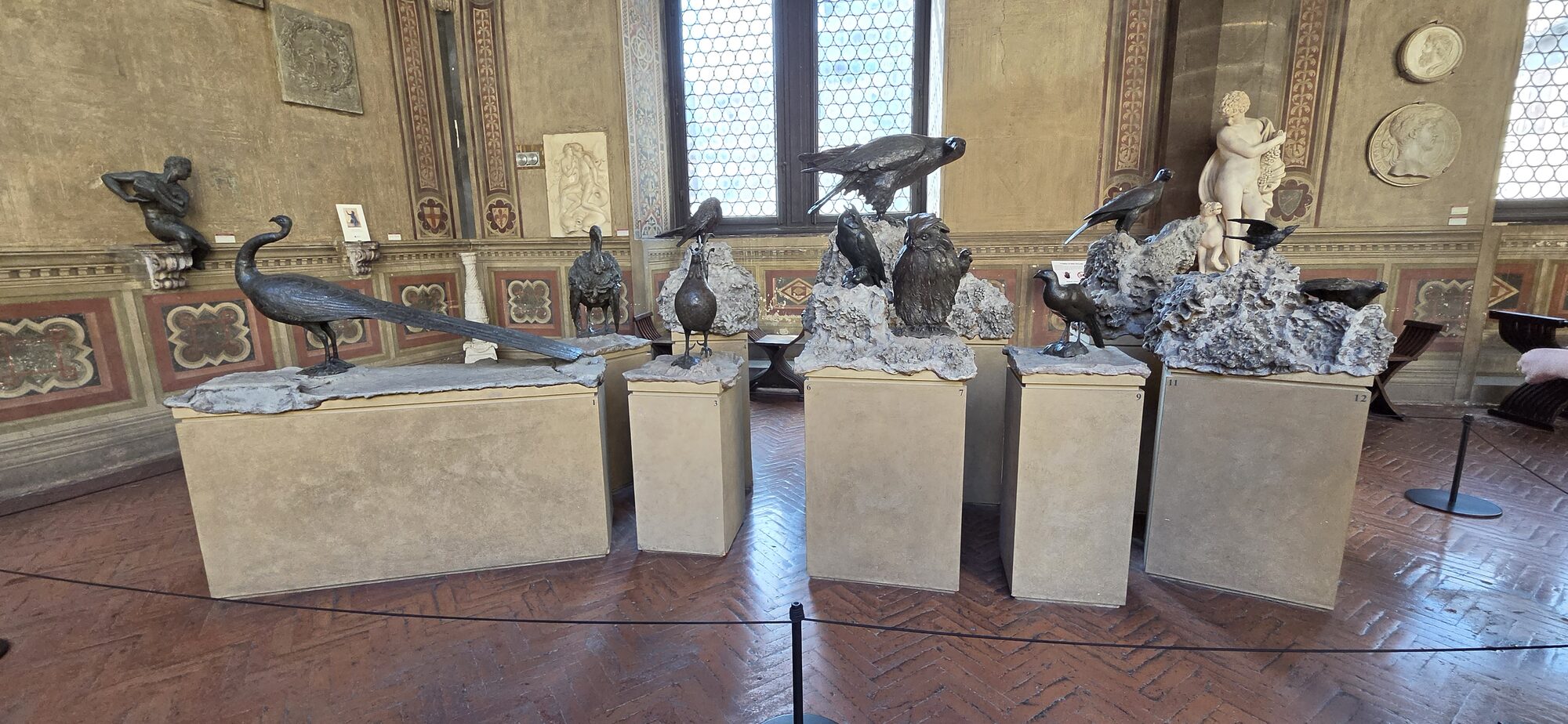Historic musical instruments displayed at the Accademia