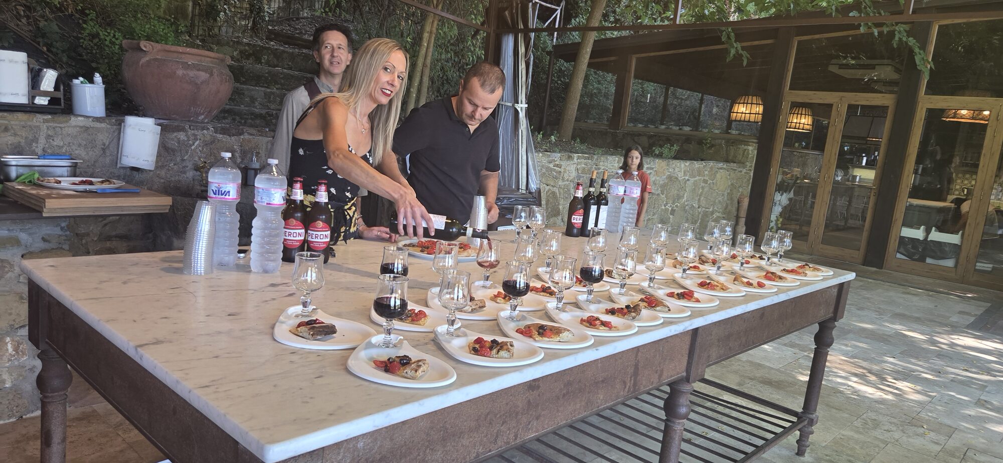 Bottle of wine during the Tuscan cooking class