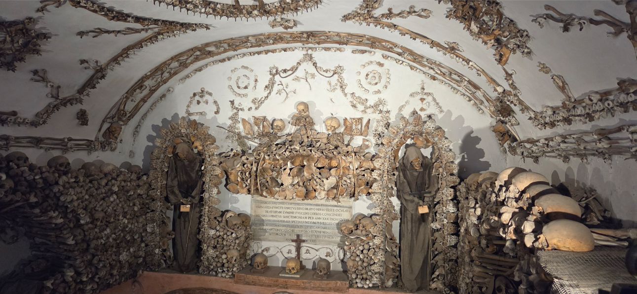 Decorative arrangement in the Capuchin bone chapel