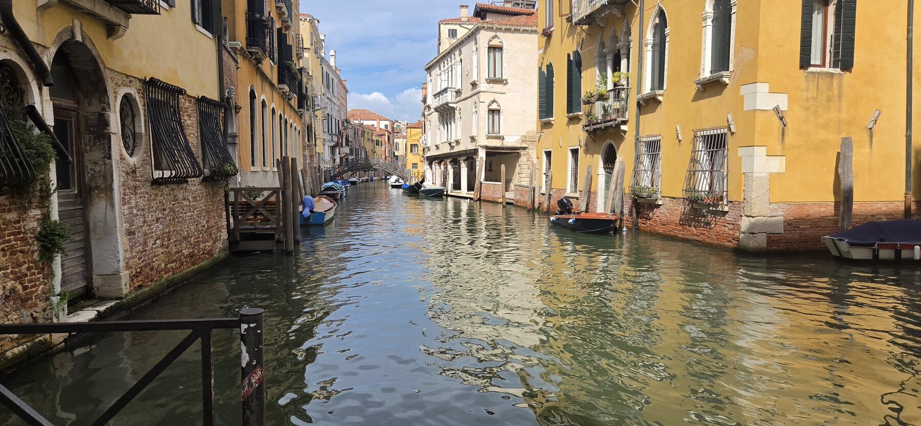 A canal on the walk through Venice
