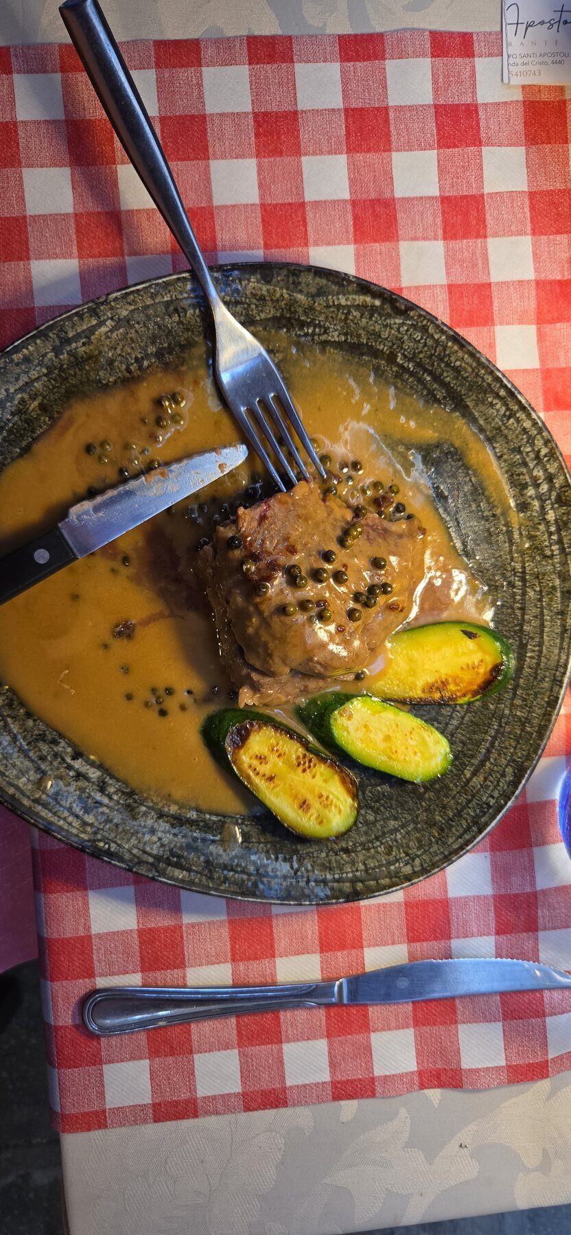Jordyn's steak at Osteria Barababao