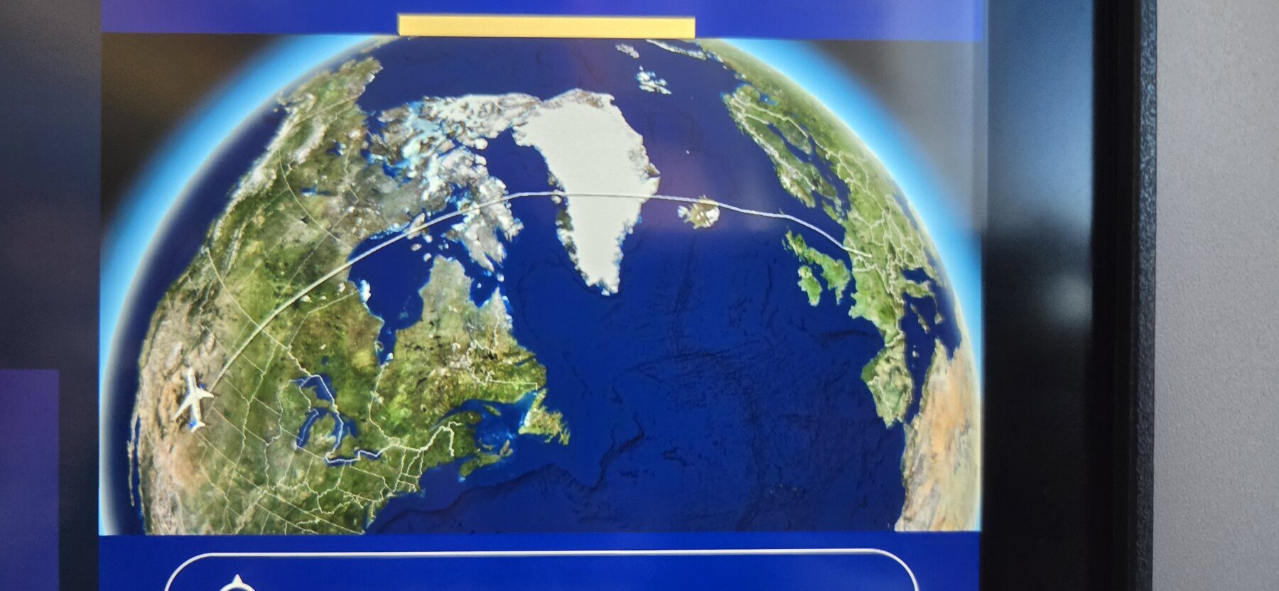 The flight map on the trip home